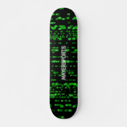 Hacker green number design skateboard