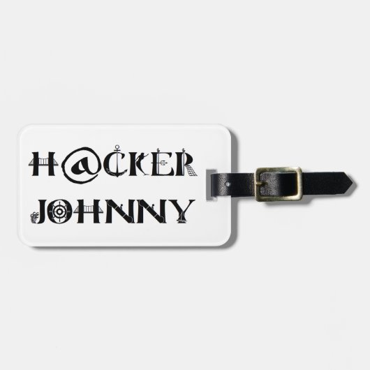 hacker johnny bagagelabel (Voorkant horizontaal)
