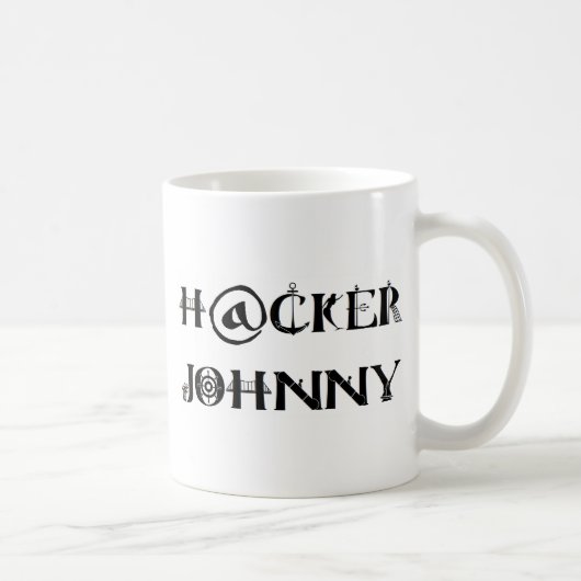 hacker johnny koffiemok (Rechts)