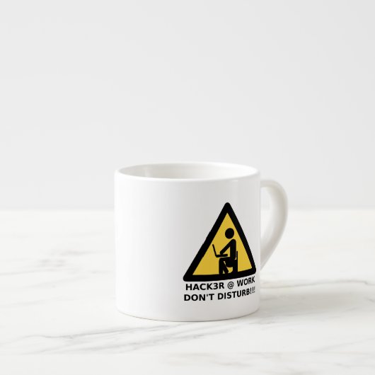 Hacker op het werk espresso kop (Voorkant rechts)