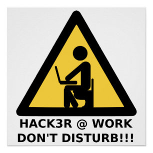 Hacker op het werk perfect poster