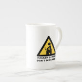 Hacker op het werk porselein kop (Voorkant rechts)