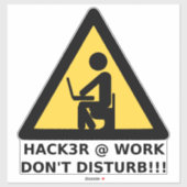 Hacker op het werk sticker (Vel)
