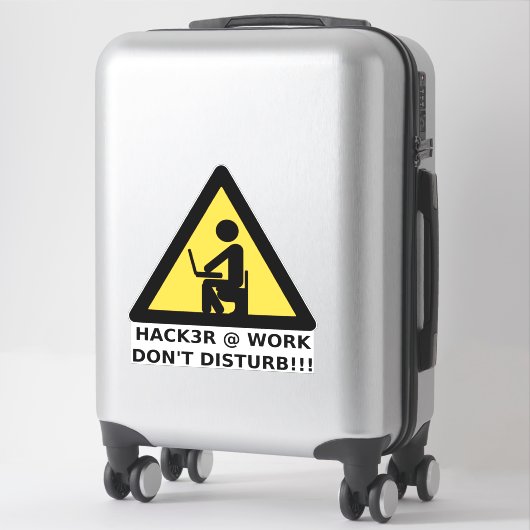 Hacker op het werk sticker (Koffer)