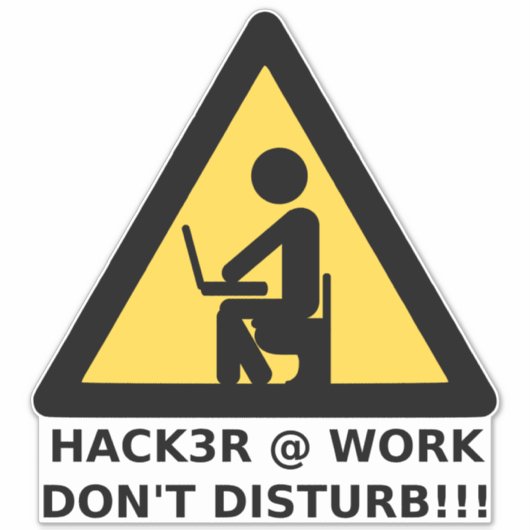 Hacker op het werk sticker (Voorkant)