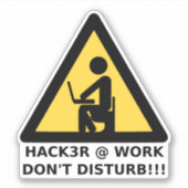 Hacker op het werk sticker (Voorkant)