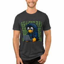 Hacker Pinguïn IT Design – Geek Tech T-Shirt
