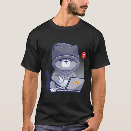 hacker programmer cat t-shirt (Voorkant)