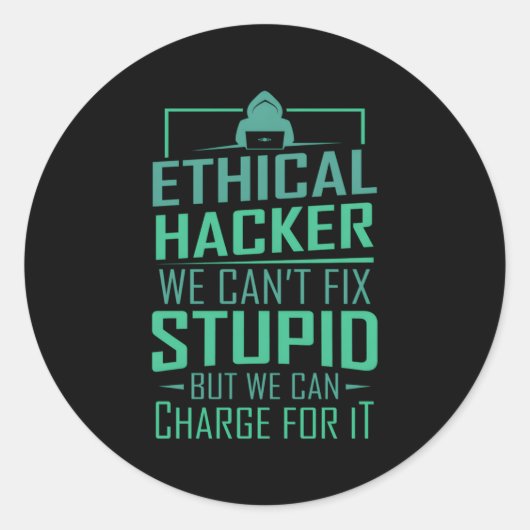 Hacker Programmer Coding Hacking Ethische Hacker Ronde Sticker (Voorkant)