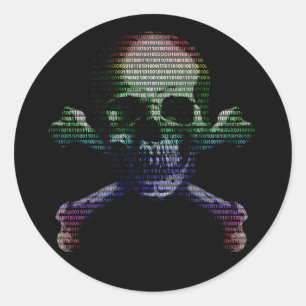 Hacker Skull en Crossbones Ronde Sticker
