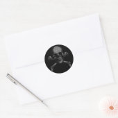 Hacker Skull en Crossbones Ronde Sticker (Envelop)