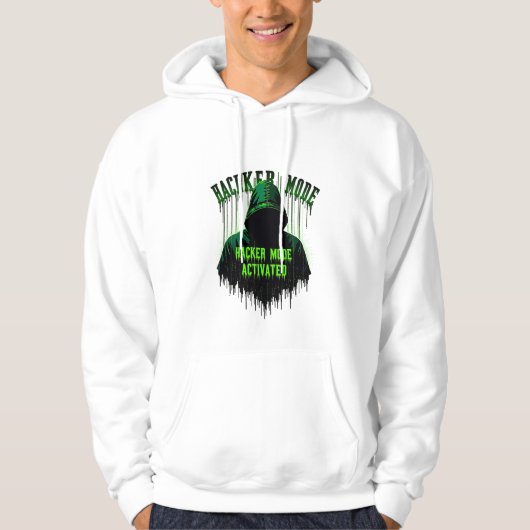 Hackermodus geactiveerd | Cyberpunk stijl Hoodie (Voorkant)