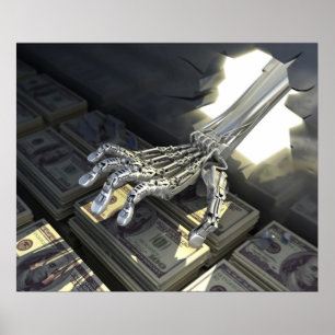 Hackers rob bank poster