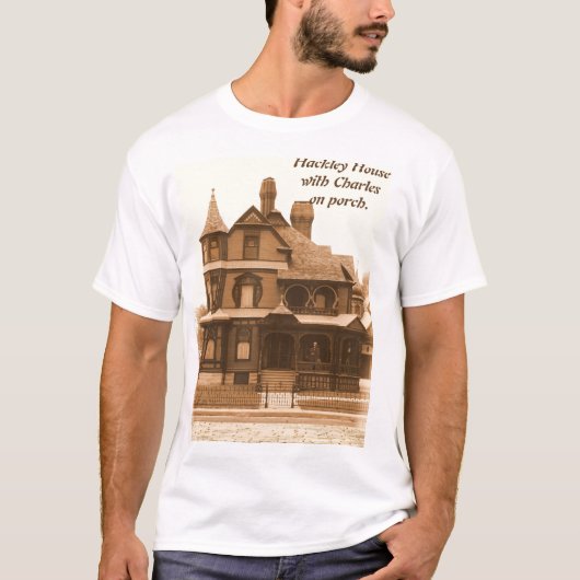 Hackley House, Charles op veranda:Mannen T-Shirt (Voorkant)