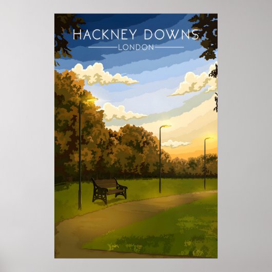 Hackney Downs Londen Park Reisposter Poster (Voorkant)
