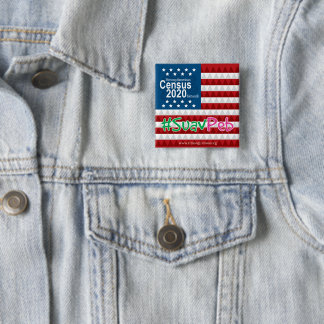 HACN - Amerikaanse vlag Button (kwadraat)