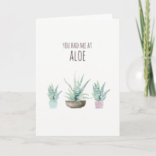 Had me bij aloe pun Valentijnse kaart