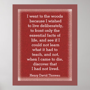 Had niet geleefd - Thoreau citaat - kunstprint Poster