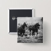 Haden in zwart-wit vierkante button 5,1 cm (Voorkant /achterkant)