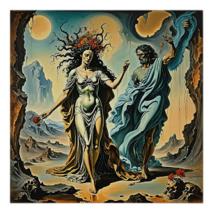 Hades en Persephone dalen af naar de onderwereld Perfect Poster
