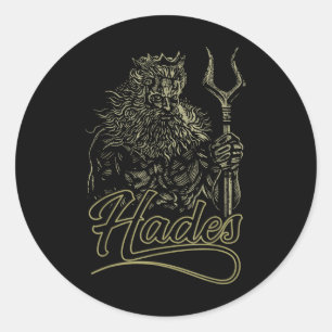 Hades Griekse God _ Hero Kostuum Training God van  Ronde Sticker