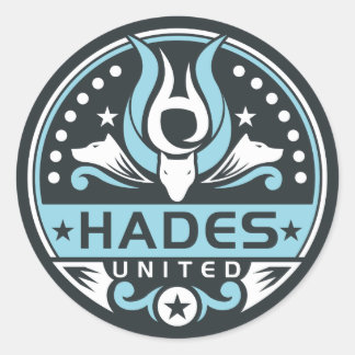 Hades United Logo Navy Blue Ronde Sticker