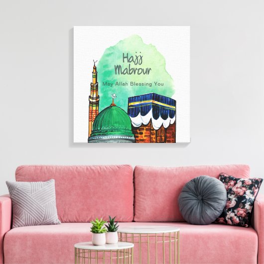 Hadj Mabrour, Heilige Ka'aba in Mekka, Saudi-Arabi Canvas Afdruk (Insitu (Woonkamer))