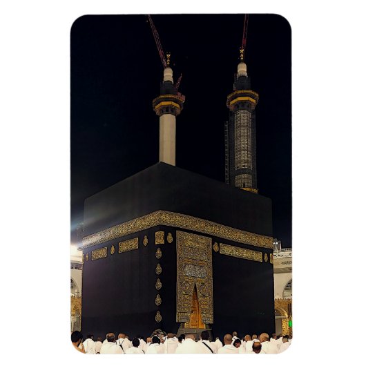 Hadj pelgrims in Fajr, Ka'aba, Mekka, Saoedi-Arabi Magneet (Verticaal)