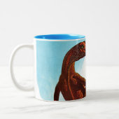 Hadrosaurus Dinosaur Tweekleurige Koffiemok (Links)