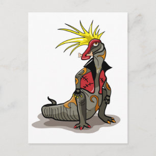 Hadrosaurus dinosaurus gekleed als een Punk. Briefkaart