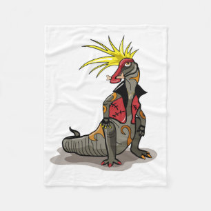 Hadrosaurus dinosaurus gekleed als een Punk. Fleece Deken