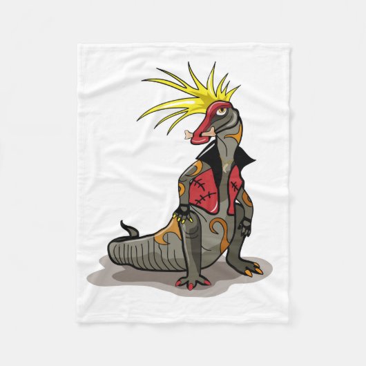 Hadrosaurus dinosaurus gekleed als een Punk. Fleece Deken (Voorkant)