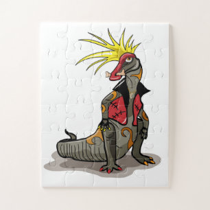Hadrosaurus dinosaurus gekleed als een Punk. Legpuzzel