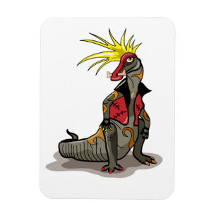 Hadrosaurus dinosaurus gekleed als een Punk. Magneet