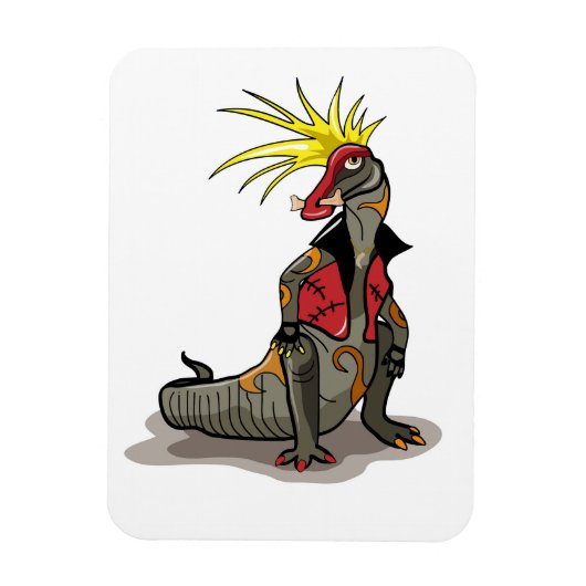 Hadrosaurus dinosaurus gekleed als een Punk. Magneet (Verticaal)