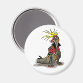 Hadrosaurus dinosaurus gekleed als een Punk. Magneet (Voorkant / Achterkant)