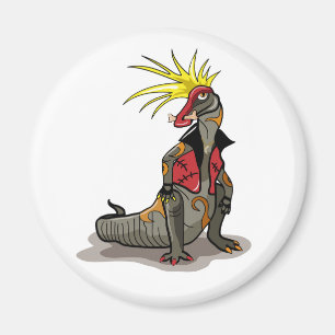 Hadrosaurus dinosaurus gekleed als een Punk. Magneet