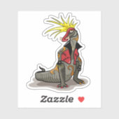 Hadrosaurus dinosaurus gekleed als een Punk. Sticker (Vel)