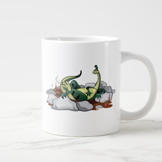 Hadrosaurus ontspannen in een jacuzzi. extra grote beker (Rechts)