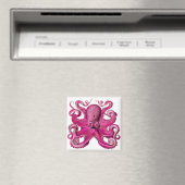 Haeckel Octopus Pink Magneet (Insitu (Vaatwasser))