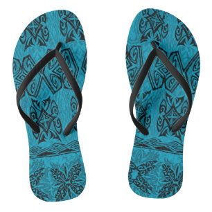 Haena Beach Hawaiian Primitive Tapa Teenslippers