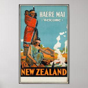 Haere Mai (Welkom in Nieuw-Zeeland) Reisposter Poster