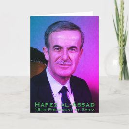Hafez al-Assad, President van de Arabische Republi Bedankkaart