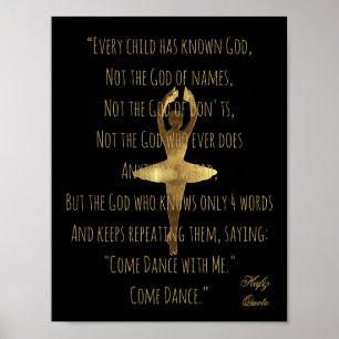 Hafiz Quote over het dansen van Faux Gold Ballet D Poster
