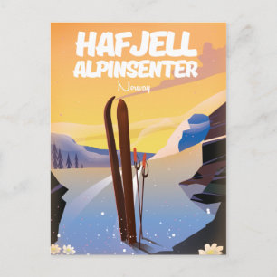 hafjell alpinsenter Noorwegen, prachtig ski-poster Briefkaart