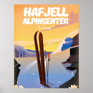 hafjell alpinsenter Noorwegen, prachtig ski-poster Poster
