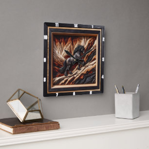 Haflinger Black Horse: keuze in houtkunststijl Vierkante Klok