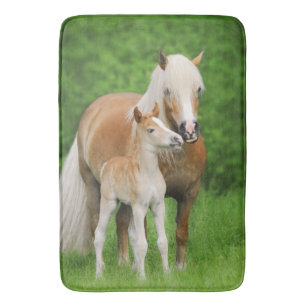 Haflinger Horse Cute Foal Kiss Mum Foto - Large Badmat