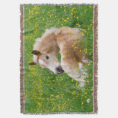 Haflinger Horse Resting in a Flowerbed - Deken (Voorkant Verticaal)