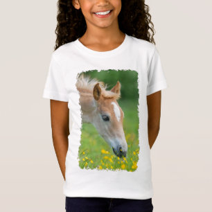 Haflinger Paard Leuke Veulen Bloemen Foto voor mei T-shirt